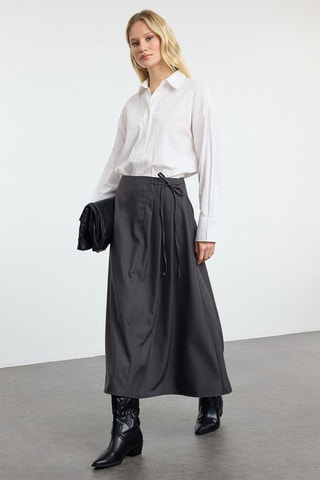 Jupe longue taille haute - Gris