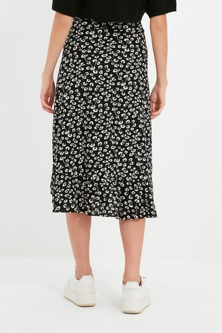 Jupe midi taille haute - Noir