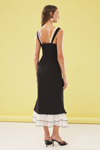 Robe midi - Noir et blanc