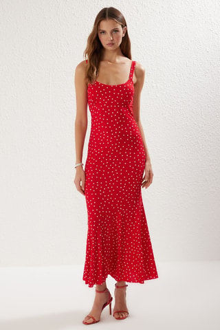 Robe longue - Blanc et rouge