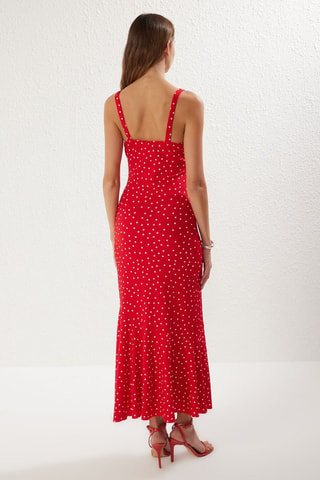 Robe longue - Blanc et rouge