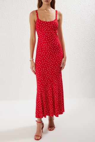 Robe longue - Blanc et rouge
