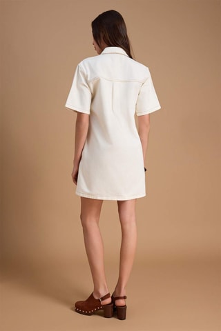 Robe chemise en jean - Écru