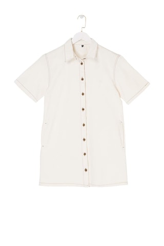 Robe chemise en jean - Écru