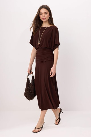 Robe midi - Marron