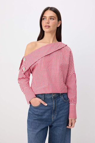 Blouse - Rouge et multicolore