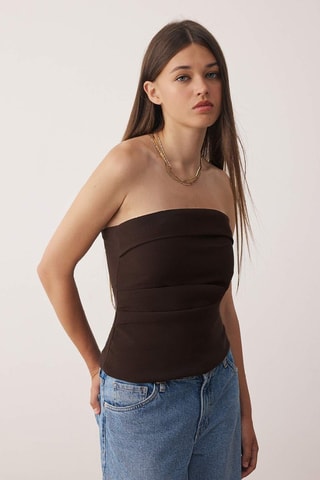 Top bustier - Marron
