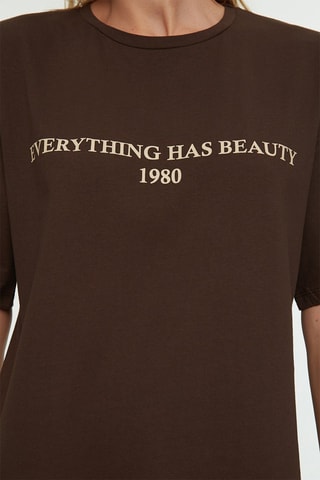 T-shirt oversize relaxed - Marron