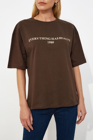 T-shirt oversize relaxed - Marron