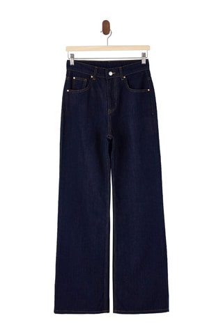 Jean wide legs taille haute - Bleu