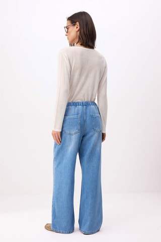 Jean wide legs taille haute - Bleu