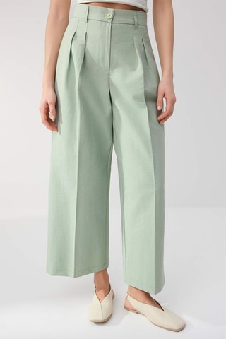 Pantalon wide legs - Vert
