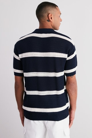 Polo regular - Blanc et bleu