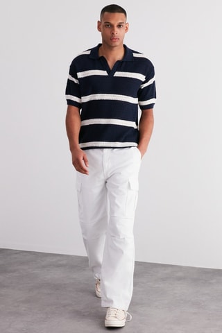 Polo regular - Blanc et bleu