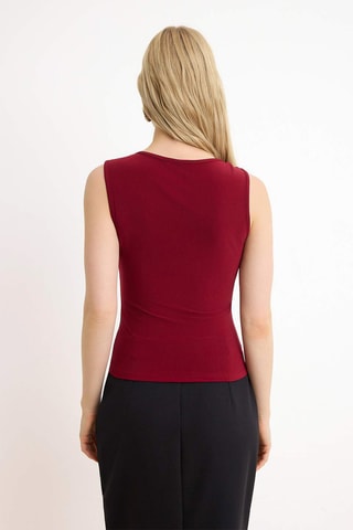 Top drapé - Rouge