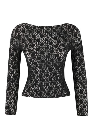 Top en dentelle - Noir
