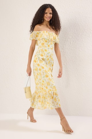 Robe patineuse - Blanc et jaune
