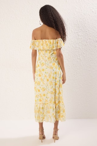 Robe patineuse - Blanc et jaune