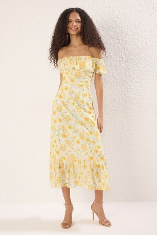 Robe patineuse - Blanc et jaune