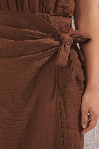 Robe midi - Marron