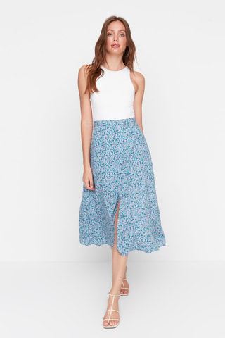 Jupe midi - Bleu