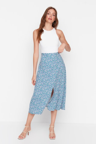 Jupe midi - Bleu