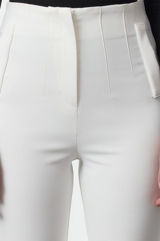 Pantalon slim 7/8 taille haute - Blanc