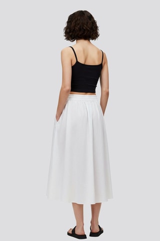 Jupe midi taille haute - Blanc