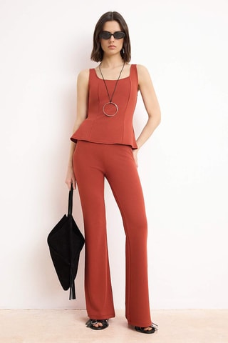 Top et pantalon taille haute - Rouge