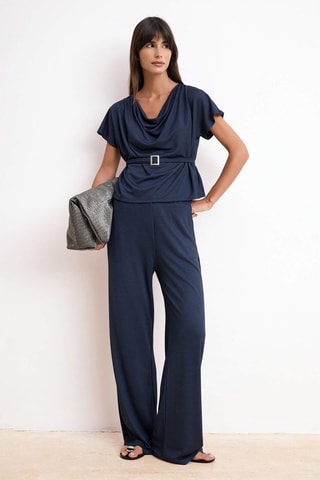 Top et pantalon taille haute - Bleu
