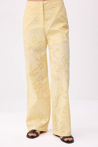 Veste et pantalon en broderie anglaise - Jaune
