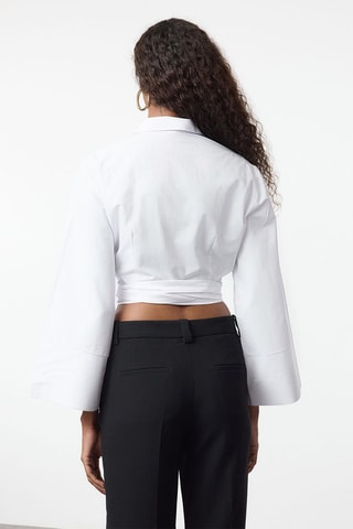 Chemisier noué regular - Blanc