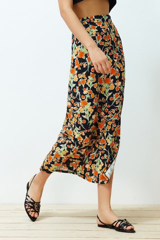 Jupe longue taille haute - Noir et vert