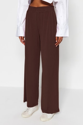 Pantalon wide legs - Marron