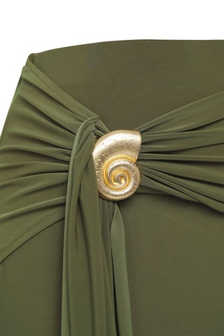 Jupe drapée taille haute - Vert