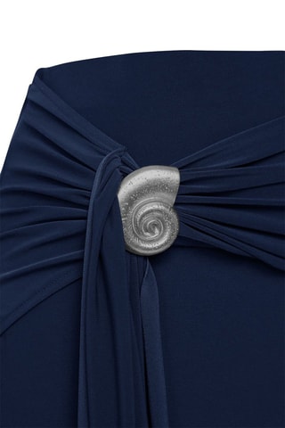 Jupe drapée taille haute - Bleu