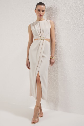Robe midi - Beige