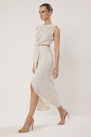 Robe midi - Beige