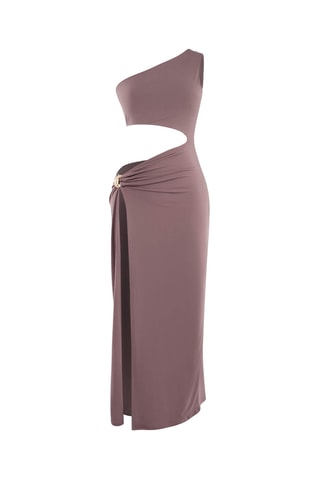 Robe asymétrique de plage - Taupe