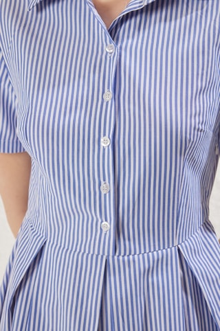 Robe midi - Blanc et bleu