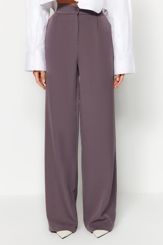 Pantalon wide legs taille haute - Gris
