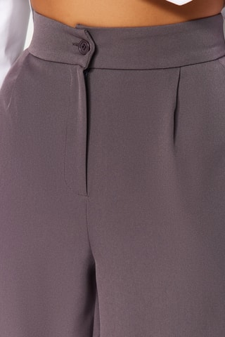 Pantalon wide legs taille haute - Gris