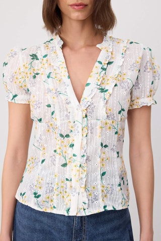 Chemisier en broderie anglaise - Blanc et multicolore