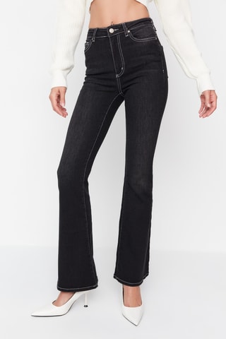Jean flare taille haute - Noir