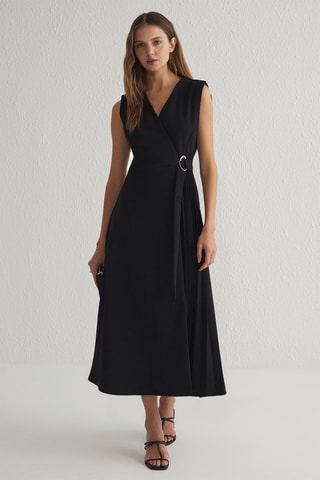 Robe portefeuille - Noir