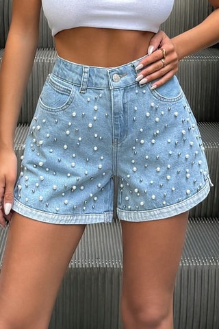 Short en jean - Bleu