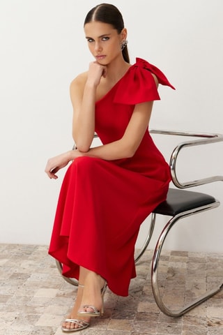 Robe asymétrique - Rouge