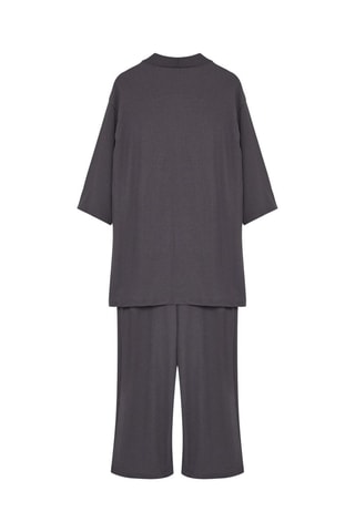 Kimono et pantalon taille haute - Gris