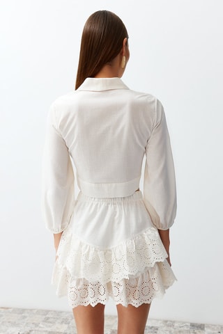 Crop top noué - Blanc