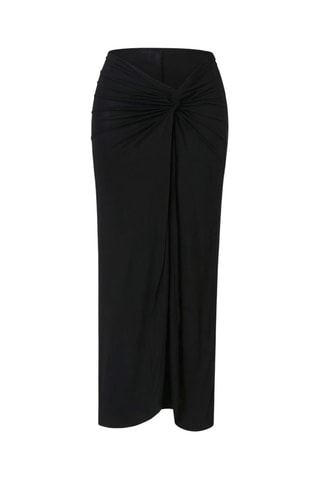 Jupe droite de plage taille haute - Noir